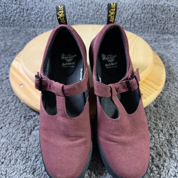 Dr Martens Winona Mary Jane Shoe Womens Size 11 Canvas Red Comfort Sneakers - Picture 6 of 8